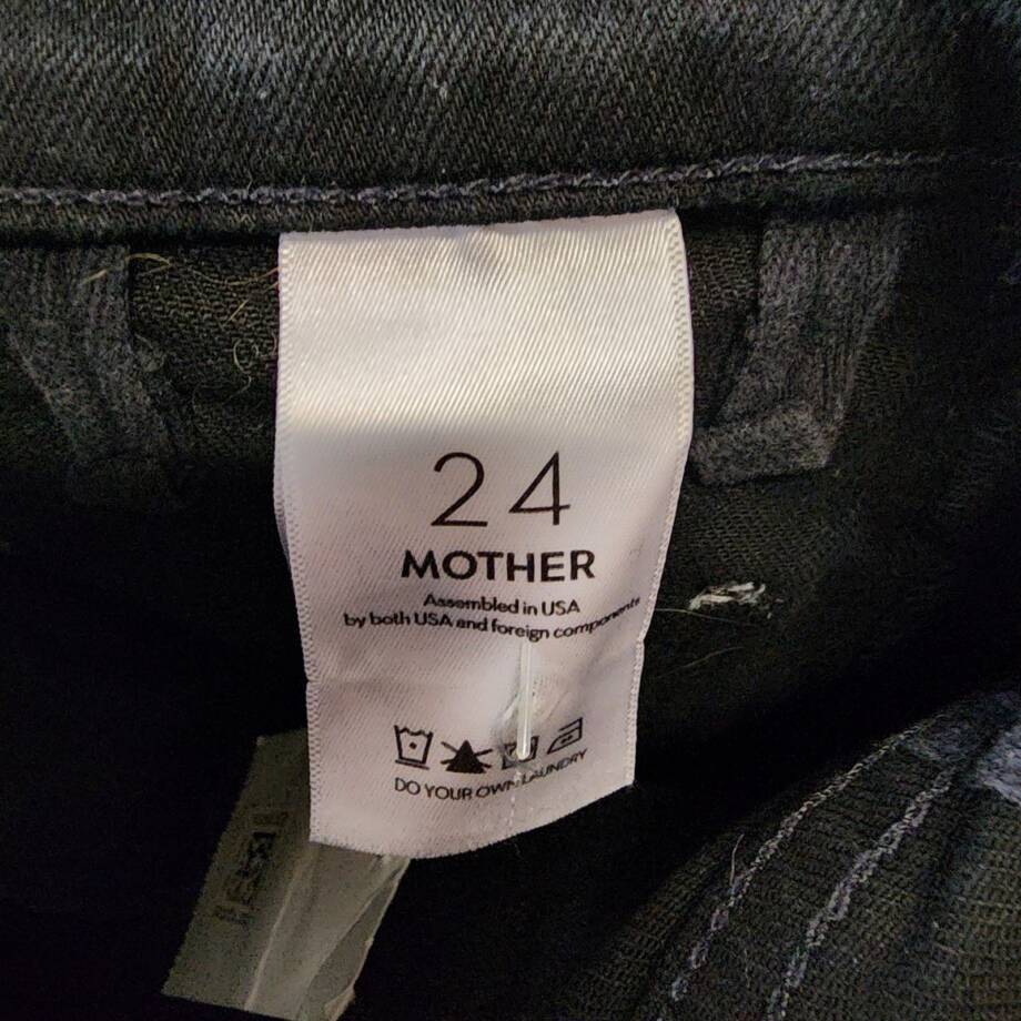 MOTHER The Patch Pocket Insider Ankle High Rise Jeans Womens 24 Pitch Button Zip