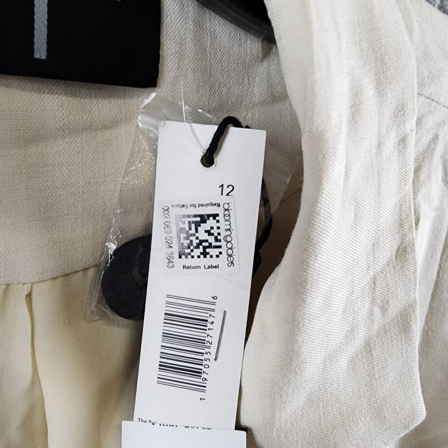 T Tahari Single Button Blazer Women's 12 Toasted Beige Braided Welt Pockets L/S