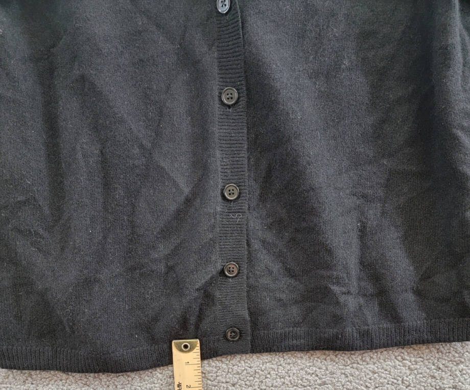 C by Bloomingdale's Cashmere V-Neck Cardigan Women's M Black Solid Long Sleeve