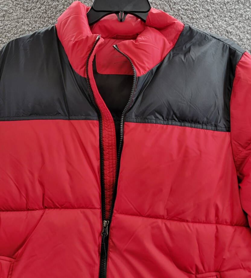 Club Room Colorblocked Quilted Full-Zip Puffer Jacket Men's M Red Long Sleeve