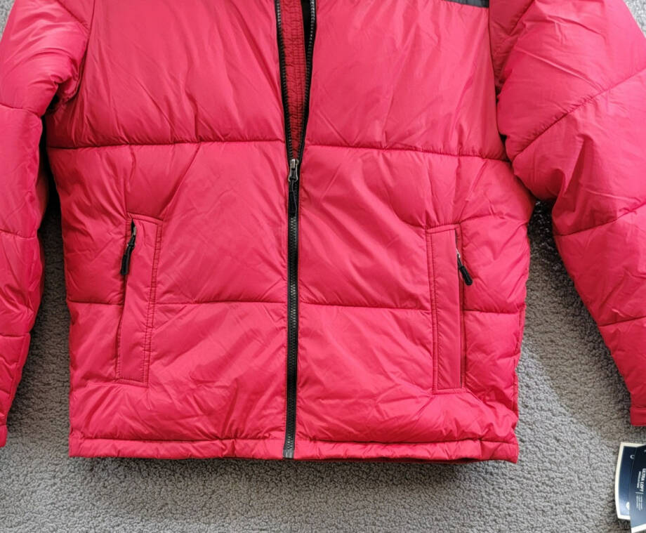 Club Room Colorblocked Quilted Full-Zip Puffer Jacket Men's M Red Long Sleeve