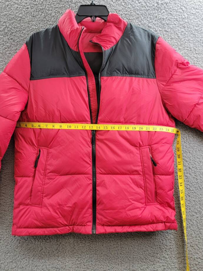 Club Room Colorblocked Quilted Full-Zip Puffer Jacket Men's M Red Long Sleeve