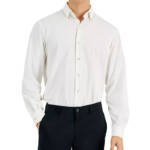 Alfani Regular Fit Travel Ready Solid Dress Shirt Men's 16-16.5 34-35 White L/S