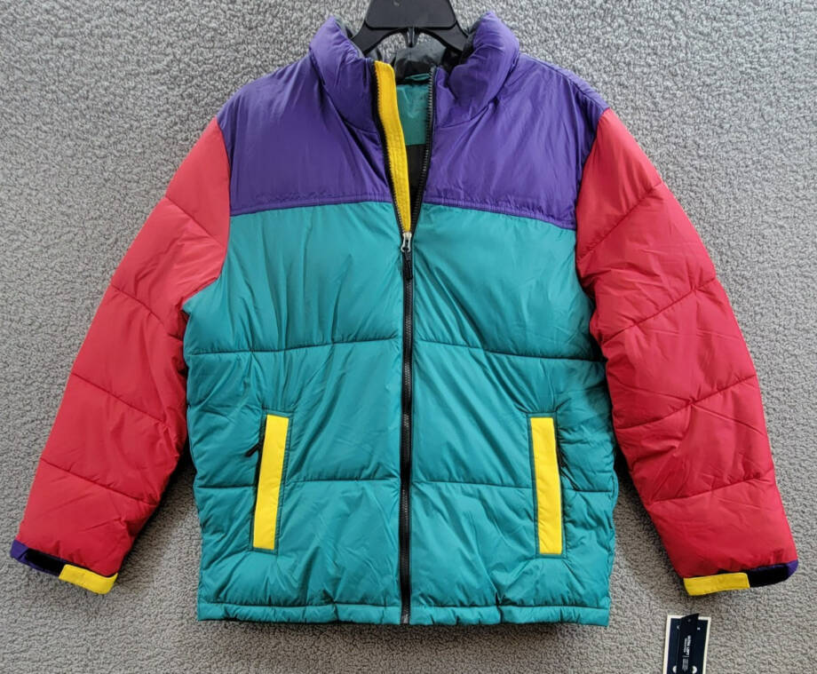 Club Room Colorblocked Quilted Full-Zip Puffer Jacket Men's L Multi Long Sleeve
