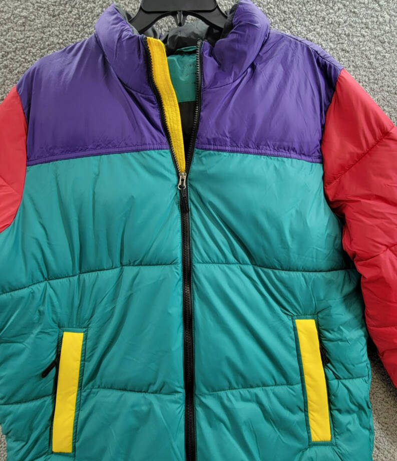 Club Room Colorblocked Quilted Full-Zip Puffer Jacket Men's L Multi Long Sleeve