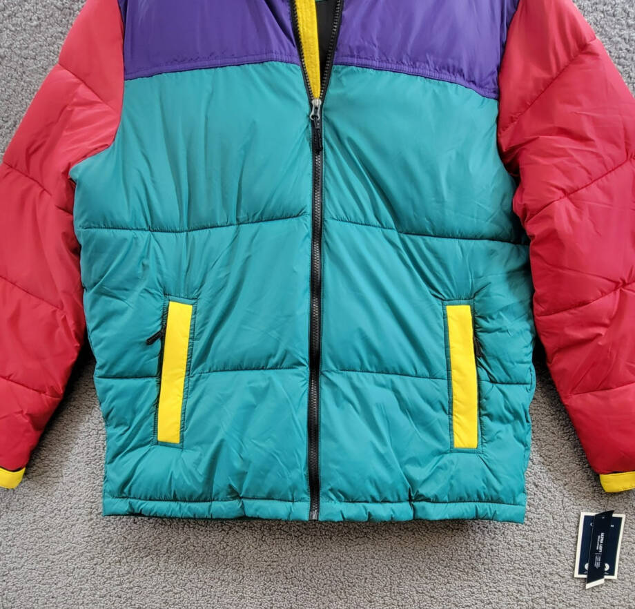 Club Room Colorblocked Quilted Full-Zip Puffer Jacket Men's L Multi Long Sleeve