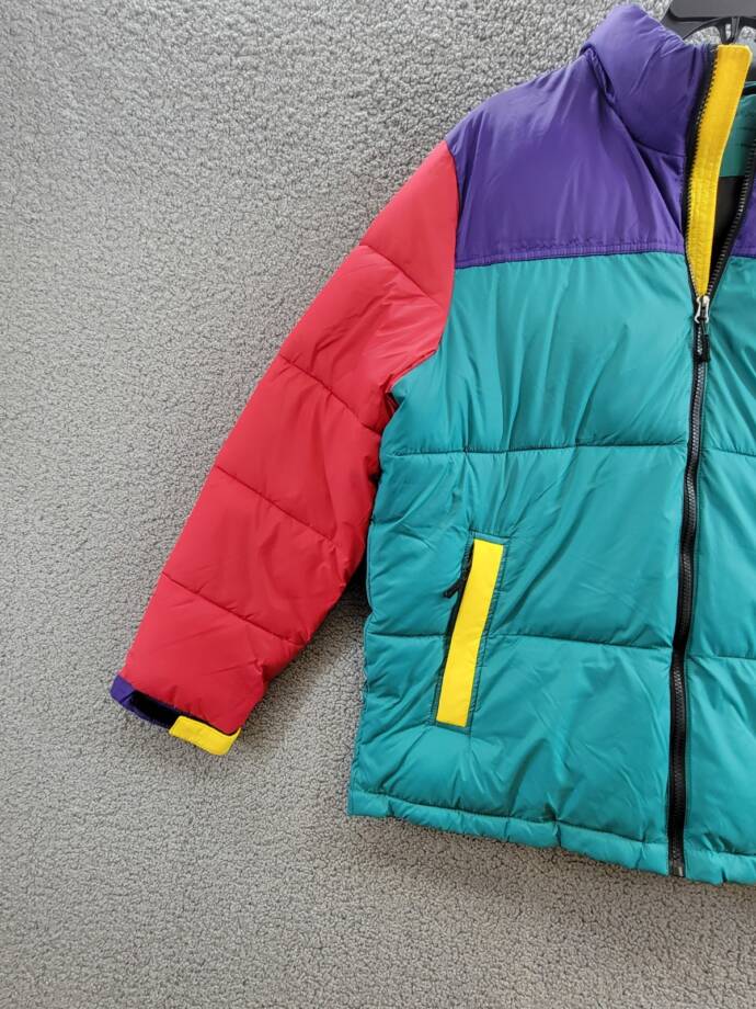 Club Room Colorblocked Quilted Full-Zip Puffer Jacket Men's L Multi Long Sleeve