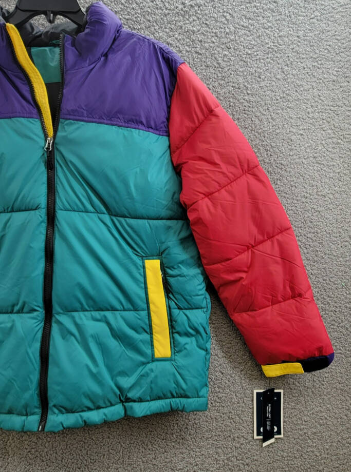 Club Room Colorblocked Quilted Full-Zip Puffer Jacket Men's L Multi Long Sleeve