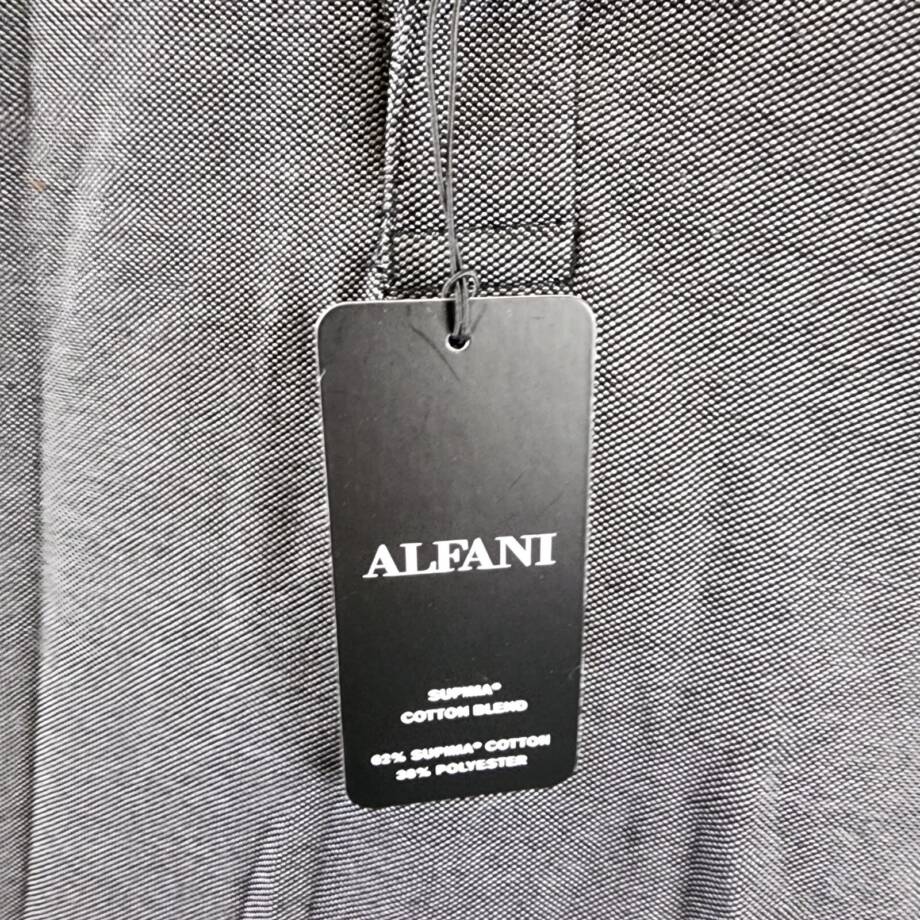 ALFANI Classic-Fit Long Sleeve Polo Shirt Men's XL Deep Black Button Closure