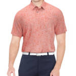 PGA TOUR Sea Life Short Sleeve Performance Golf Polo Shirt Men's S Pink Icing
