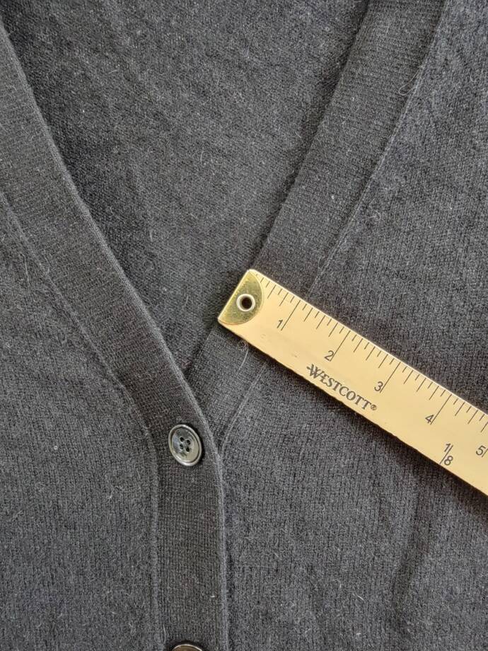 C by Bloomingdale's Cashmere Grandfather Cardigan Women's M Black Button Front