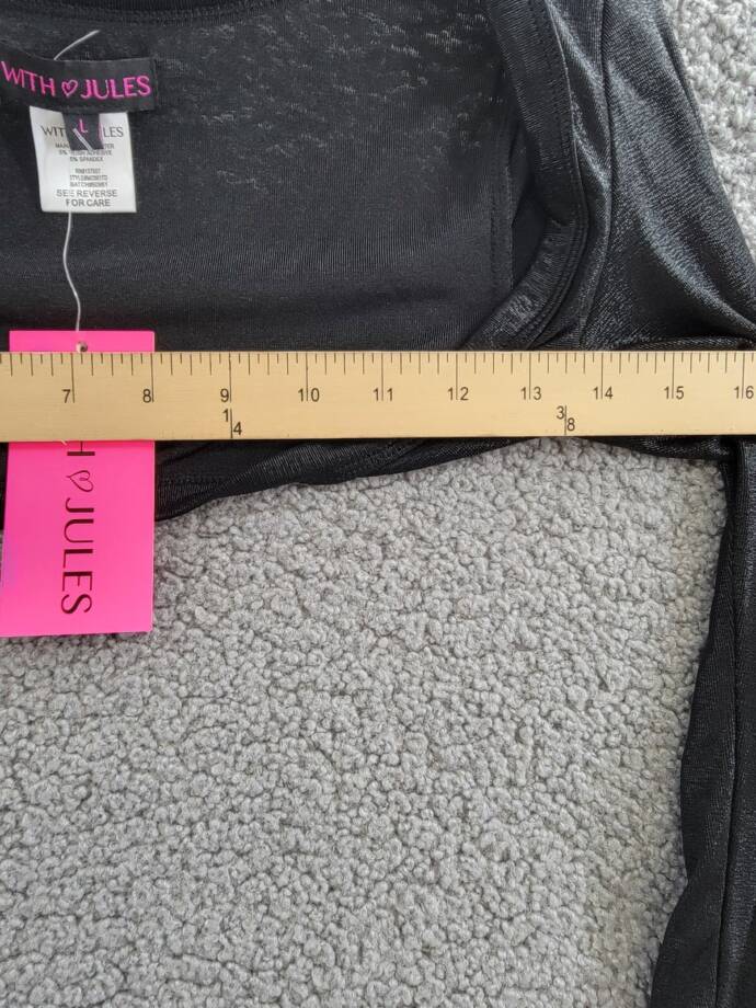 With Jules Open Front Cropped Shrug Big Girls' L Black Solid Long Sleeve Pull On