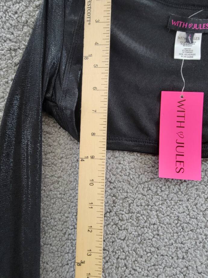 With Jules Open Front Cropped Shrug Big Girls' L Black Solid Long Sleeve Pull On