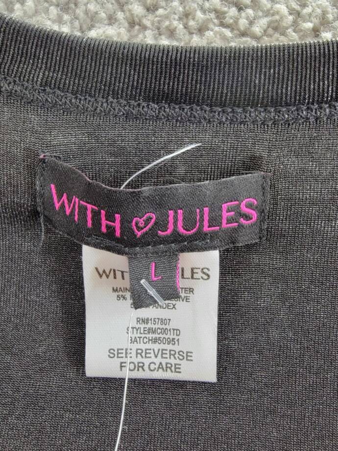 With Jules Open Front Cropped Shrug Big Girls' L Black Solid Long Sleeve Pull On