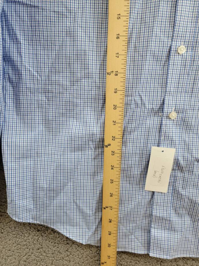 Tommy Hilfiger TH Flex Regular Fit Stretch Twill Dress Shirt Men's 16 34-35 Blue