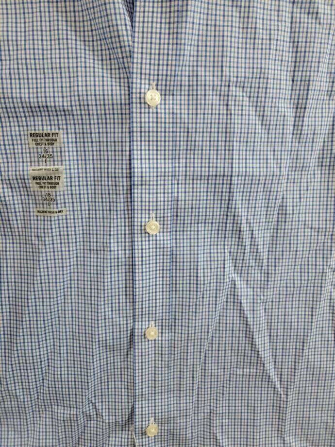 Tommy Hilfiger TH Flex Regular Fit Stretch Twill Dress Shirt Men's 16 34-35 Blue