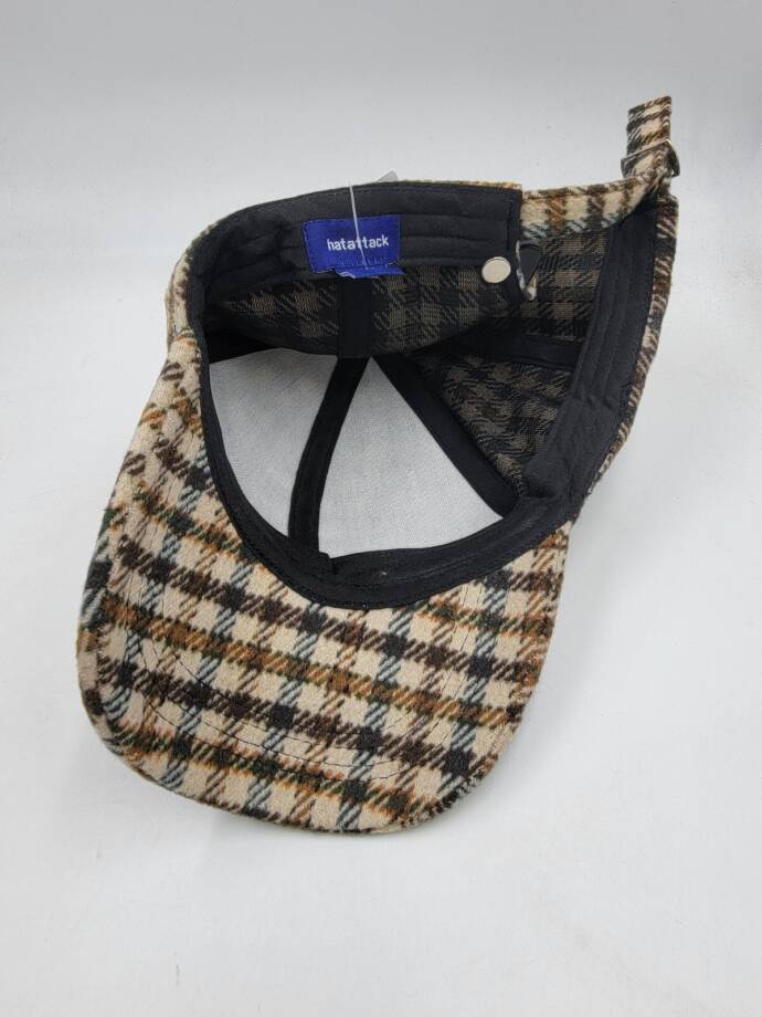 Hat Attack Everyday Plaid Cap Women's O/S Brown Multi Sliding Buckle Closure