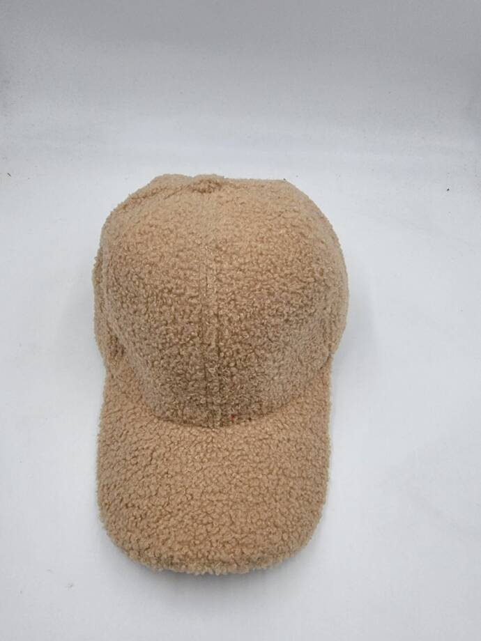Hat Attack Sherpa Cap Women's One Size Light Tan Hook and Loop Closure Back