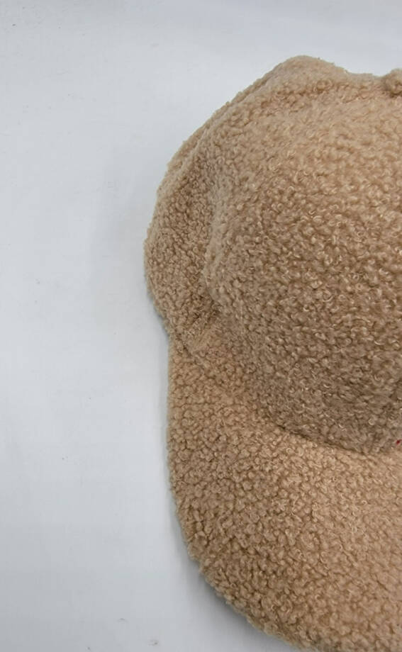Hat Attack Sherpa Cap Women's One Size Light Tan Hook and Loop Closure Back