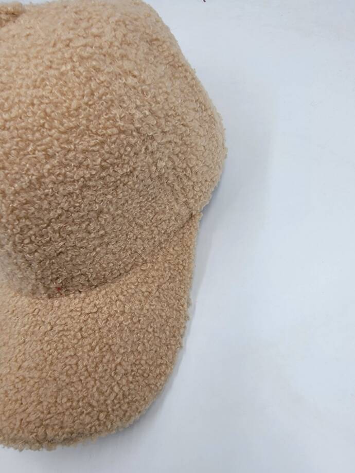 Hat Attack Sherpa Cap Women's One Size Light Tan Hook and Loop Closure Back
