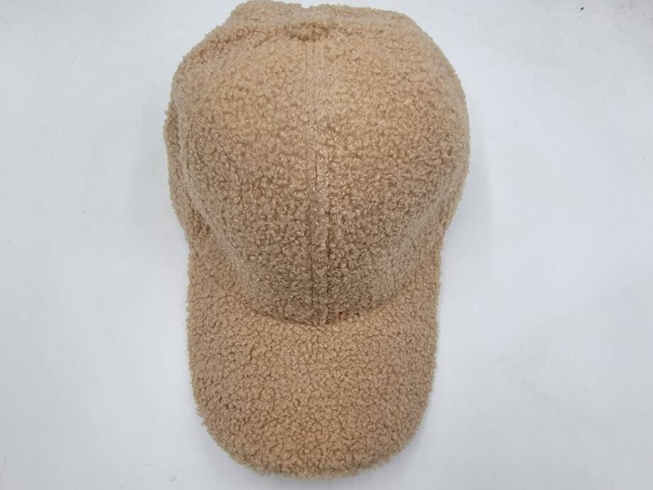 Hat Attack Sherpa Cap Women's One Size Light Tan Hook and Loop Closure Back