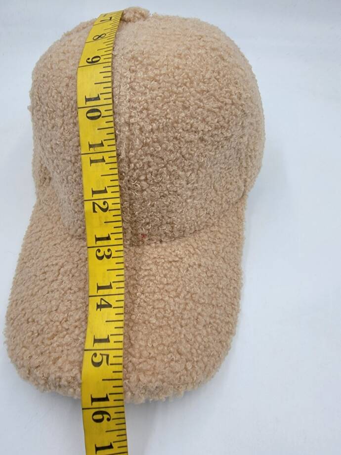 Hat Attack Sherpa Cap Women's One Size Light Tan Hook and Loop Closure Back