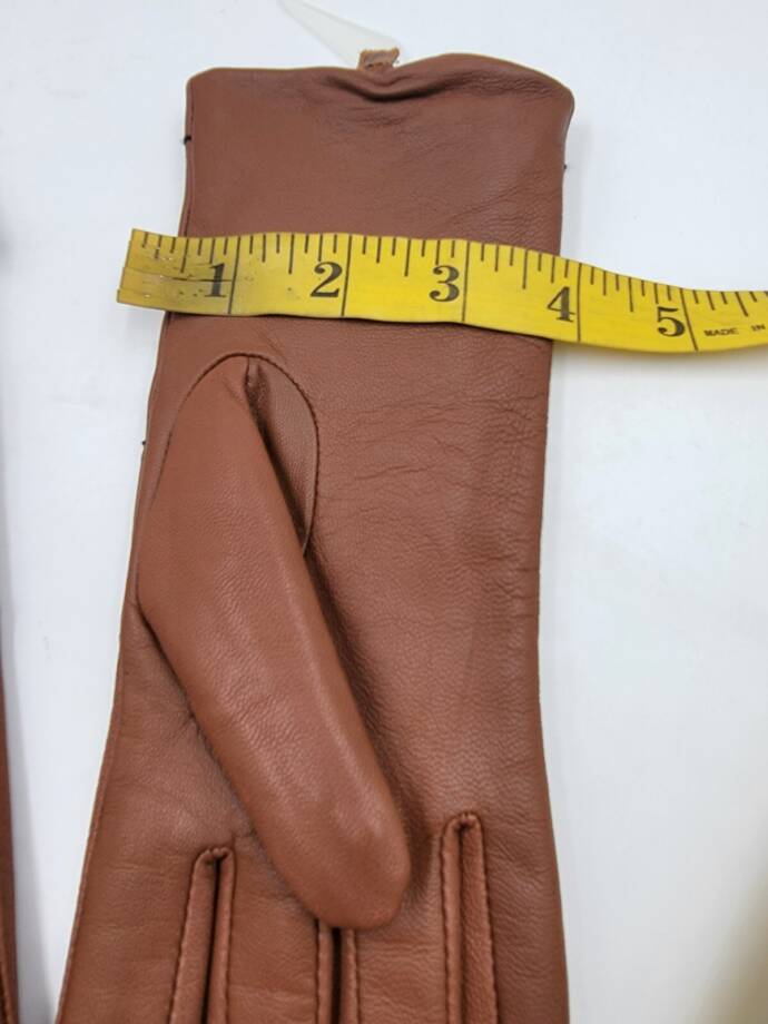 Charter Club Plaid Topstitch Leather Gloves Women's S Saddle Slip On