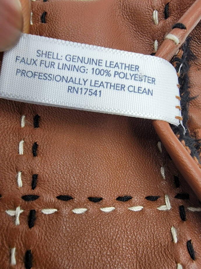 Charter Club Plaid Topstitch Leather Gloves Women's S Saddle Slip On