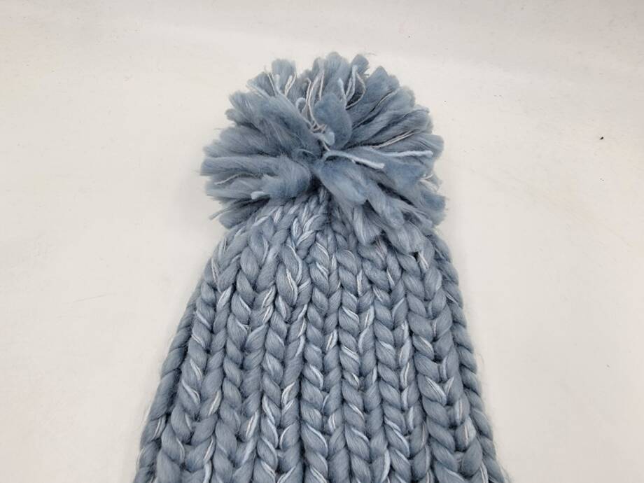 Marcus Adler Luxe Chunky Knit Pom Cuffed Beanie Women's Blue Multi