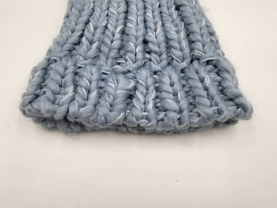 Marcus Adler Luxe Chunky Knit Pom Cuffed Beanie Women's Blue Multi