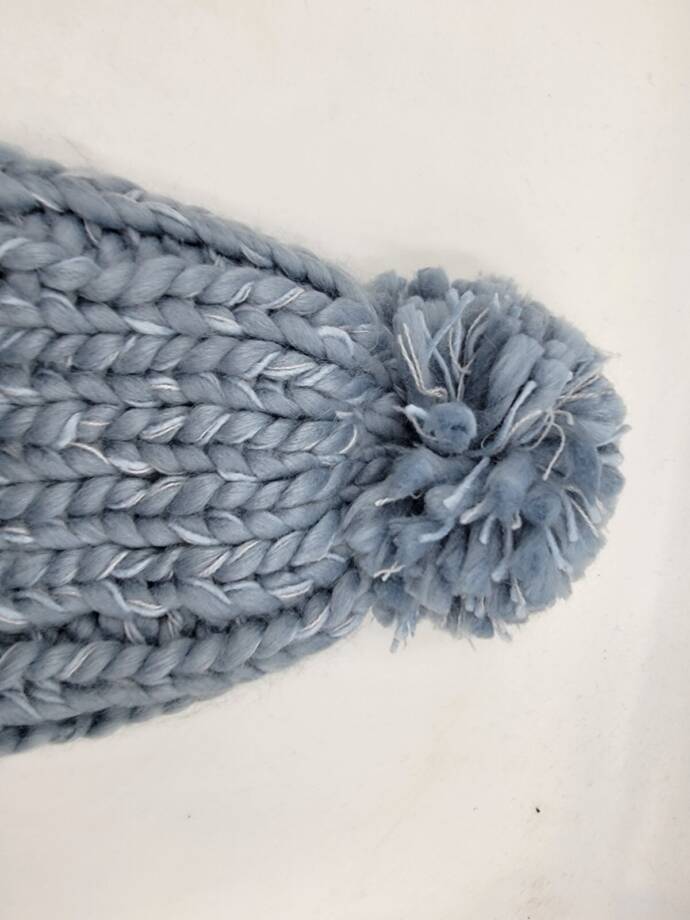 Marcus Adler Luxe Chunky Knit Pom Cuffed Beanie Women's Blue Multi