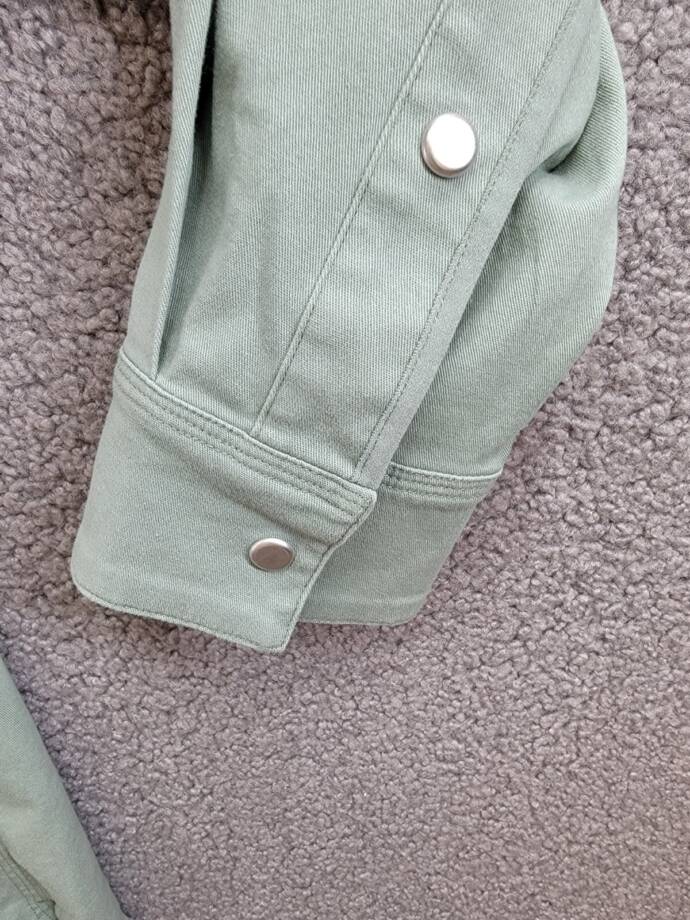 Bass Outdoor Relaxed Fit Solid Worker Shirt Jacket Men's M Lily Pad Snap Closure