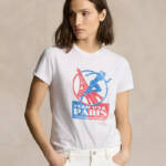 Polo by Ralph Lauren Team USA Graphic Jersey Tee Women's XL White Multi Pullover