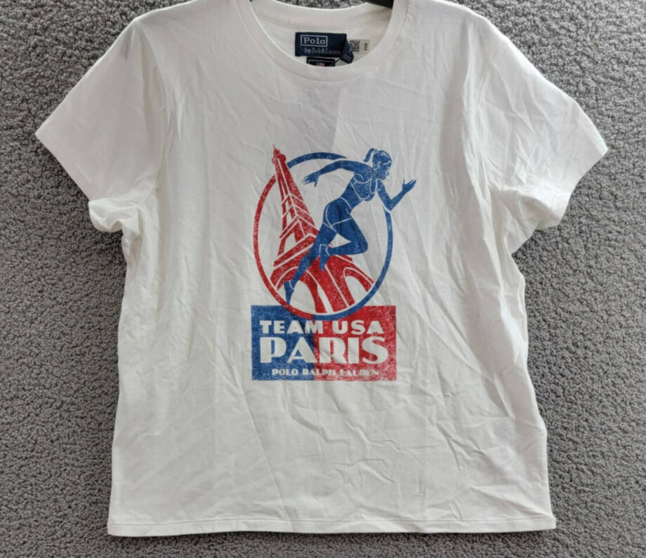 Polo by Ralph Lauren Team USA Graphic Jersey Tee Women's XL White Multi Pullover