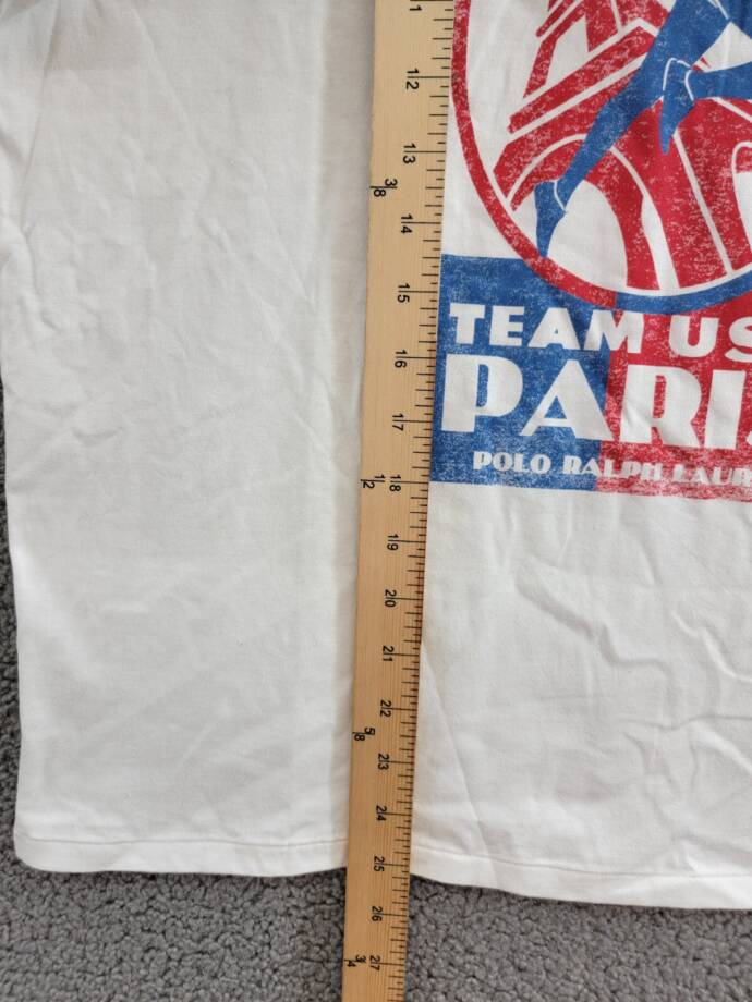 Polo by Ralph Lauren Team USA Graphic Jersey Tee Women's XL White Multi Pullover