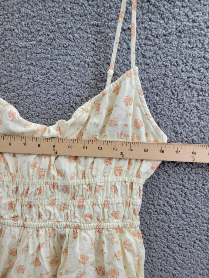 Cotton On Haven Tiered Mini Dress Women's 10 Ditsy Butter Linen Blend Pullover +