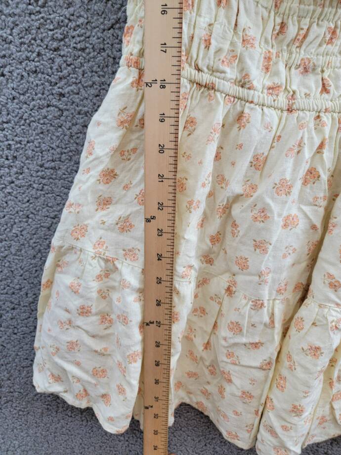 Cotton On Haven Tiered Mini Dress Women's 10 Ditsy Butter Linen Blend Pullover +