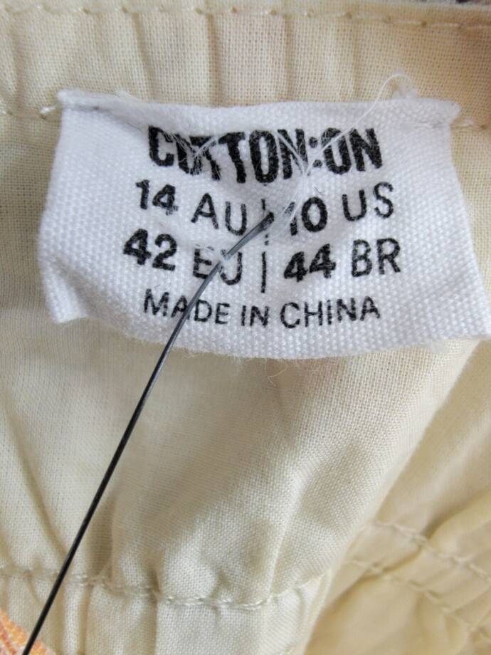 Cotton On Haven Tiered Mini Dress Women's 10 Ditsy Butter Linen Blend Pullover +