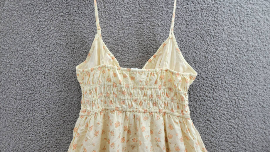 Cotton On Haven Tiered Mini Dress Women's 10 Ditsy Butter Linen Blend Pullover +