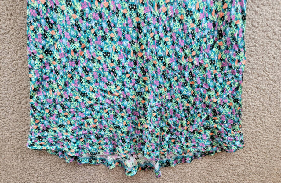 On 34th Trendy Plus Size Garden Floral Slip Skirt Women's 1X Tepid Teal Pull On