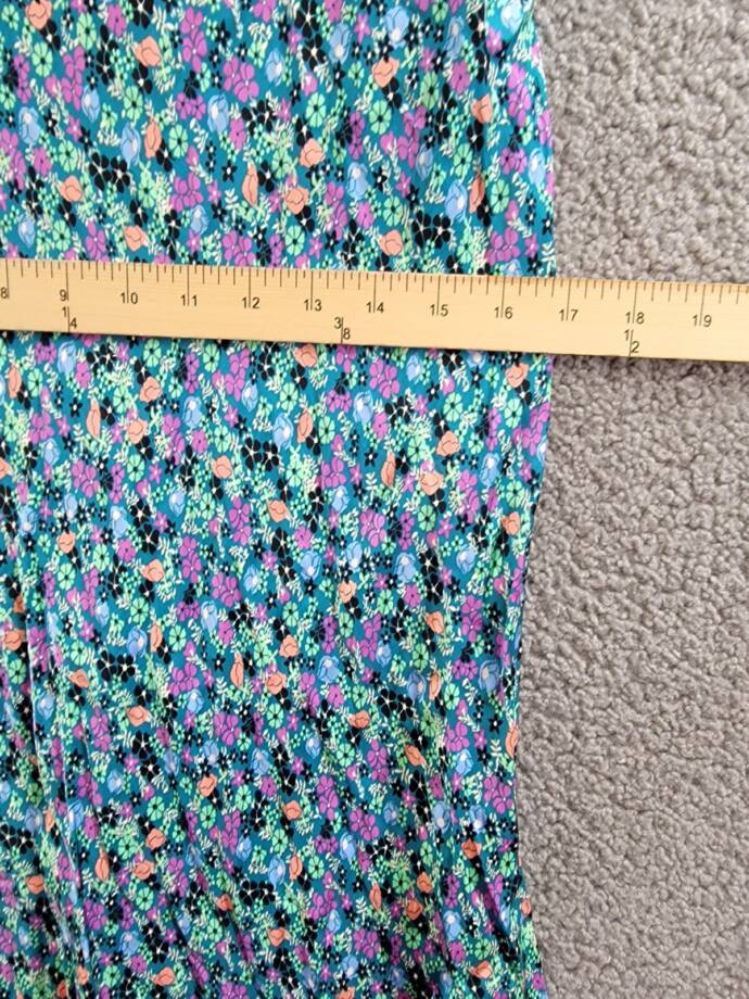 On 34th Trendy Plus Size Garden Floral Slip Skirt Women's 1X Tepid Teal Pull On