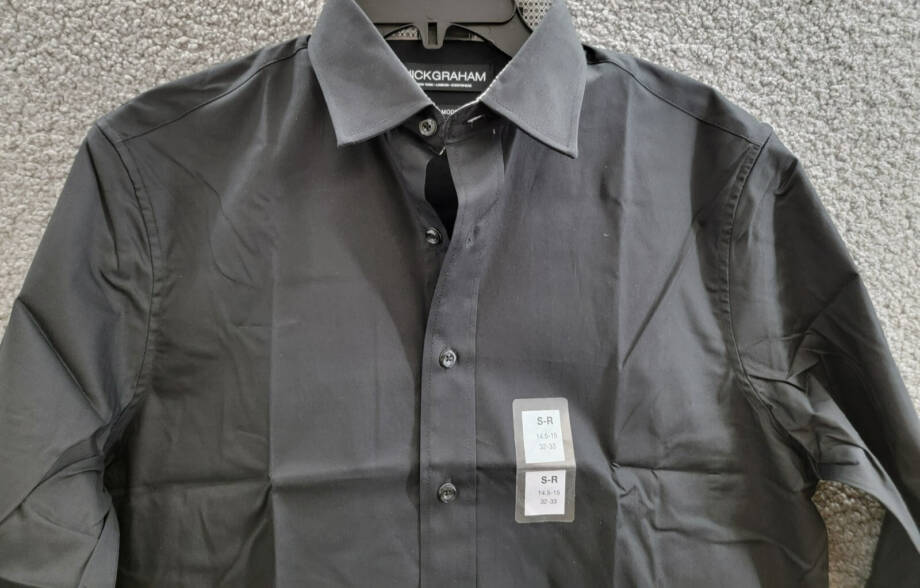 Nick Graham Modern Fit Stretch Poplin Dress Shirt Men's S/R 14.5-15 32-33 Black