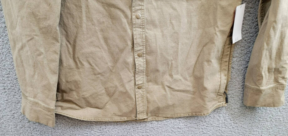 BASS OUTDOOR Ripstop Utility Shacket Men's S Teak Zip Pockets Snap Closure L/S
