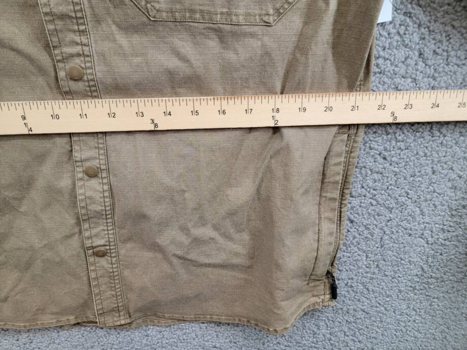 BASS OUTDOOR Ripstop Utility Shacket Men's S Teak Zip Pockets Snap Closure L/S