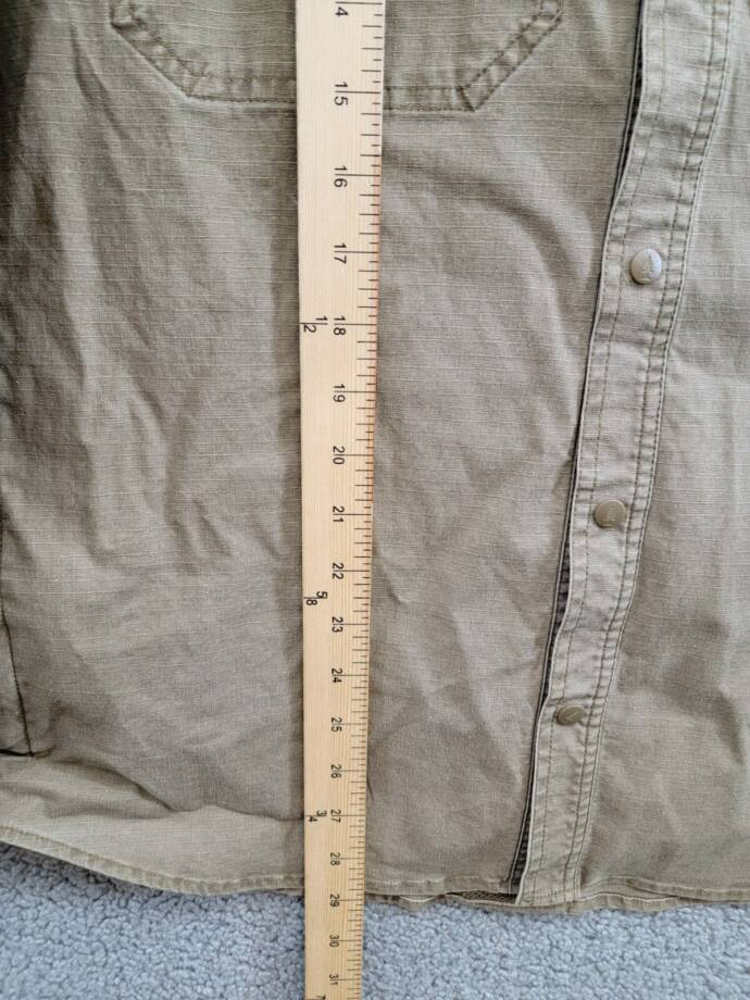 BASS OUTDOOR Ripstop Utility Shacket Men's S Teak Zip Pockets Snap Closure L/S