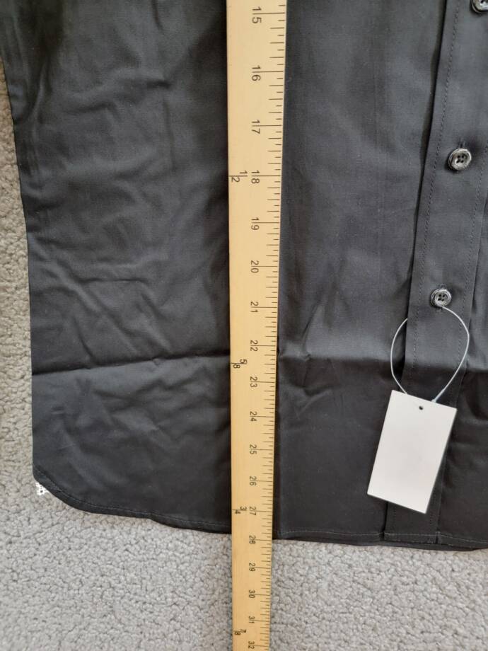Nick Graham Modern Fit Stretch Poplin Dress Shirt Men's S/R 14.5-15 32-33 Black