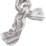 Charter Club Ribbed 100% Cashmere Scarf Women's One Size Ice Gray Heather