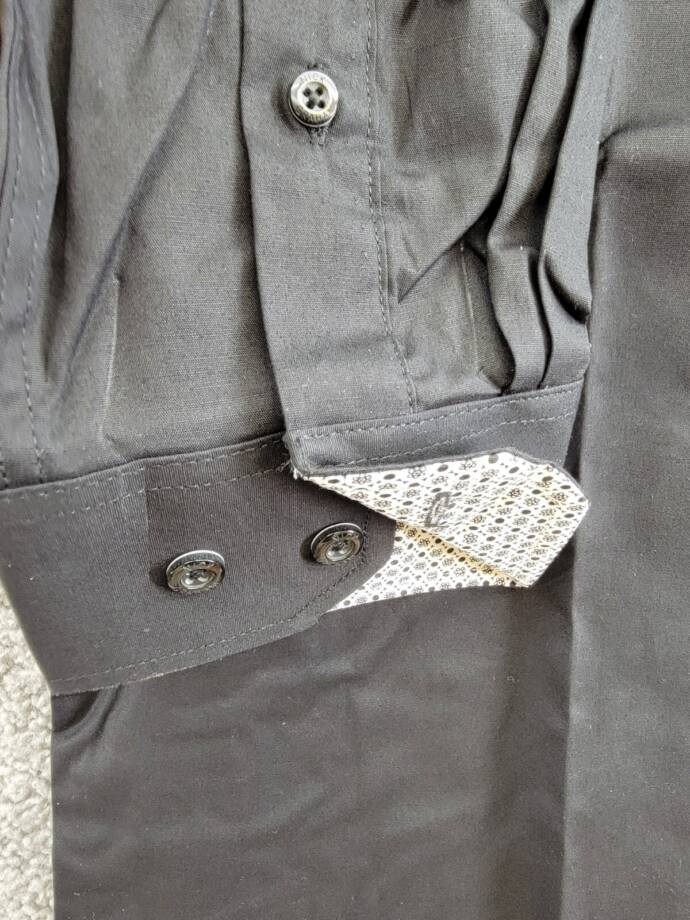 Nick Graham Modern Fit Stretch Poplin Dress Shirt Men's S/R 14.5-15 32-33 Black