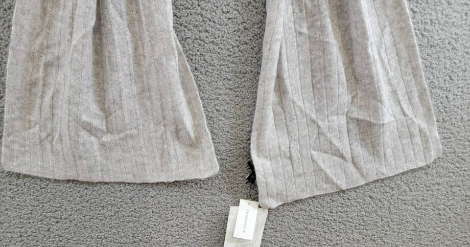 Charter Club Ribbed 100% Cashmere Scarf Women's One Size Ice Gray Heather