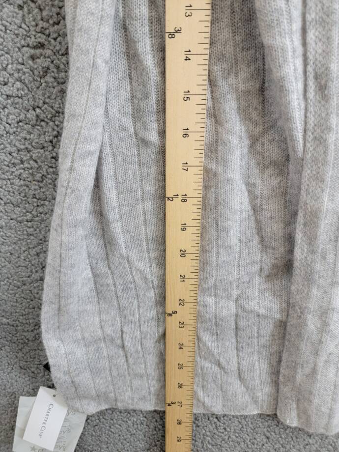 Charter Club Ribbed 100% Cashmere Scarf Women's One Size Ice Gray Heather